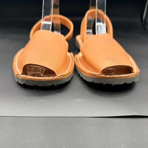 PONS Avarcas Brown Leather Sandals Menorca Spain Size 8 - Picture 5 of 15